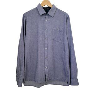 Ted Baker London Blue Herringbone Long Sleeve Button-Down Shirt Men's Sz 5 (XL)